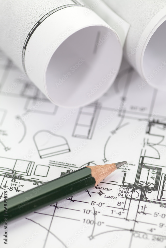 建筑师名册和计划施工项目图纸