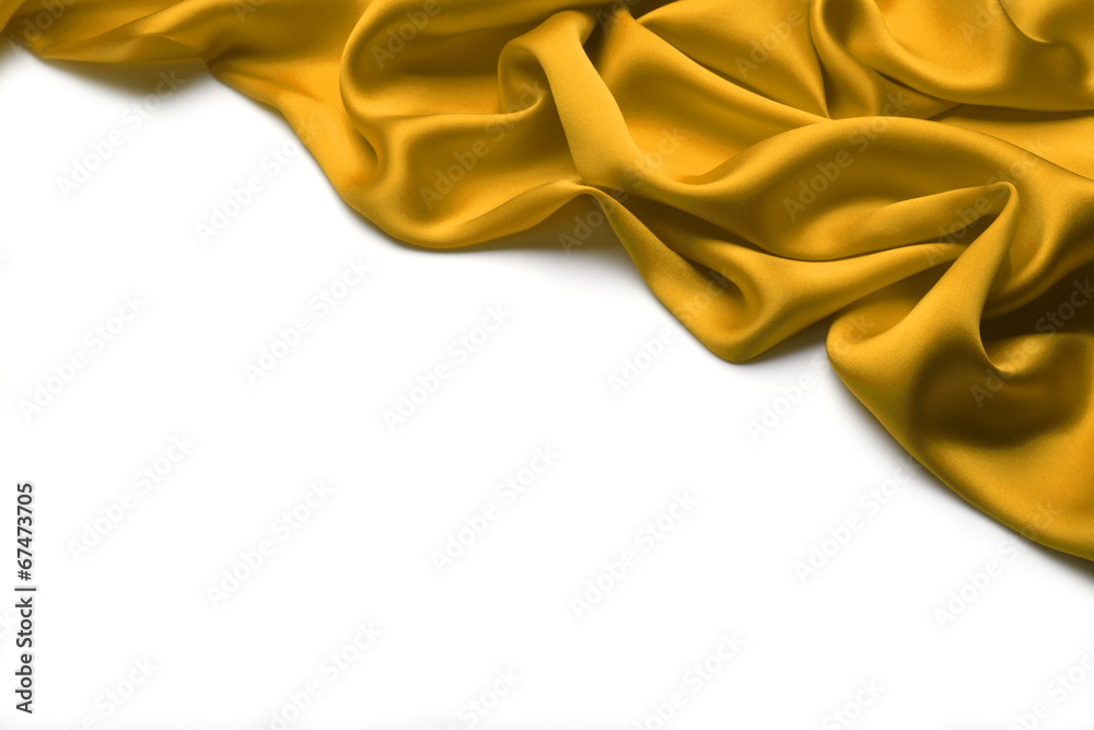 Gold silk textile background　with copy space