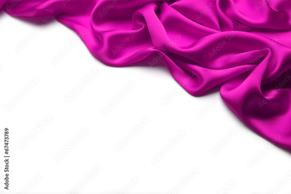 Pink silk textile background　with copy space