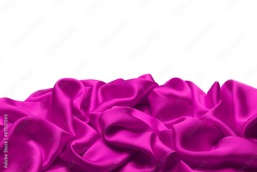 Pink silk textile background　with copy space