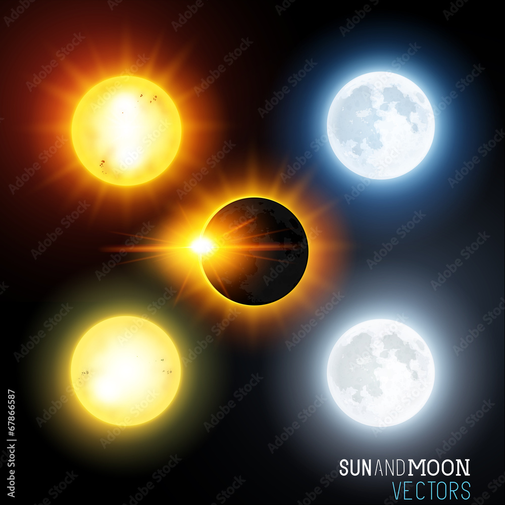太阳和月亮矢量集