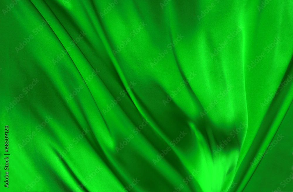 Green silk textile background　