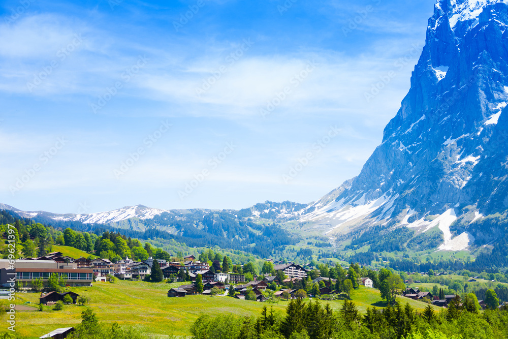 瑞士格林德瓦尔德阿尔卑斯山美景