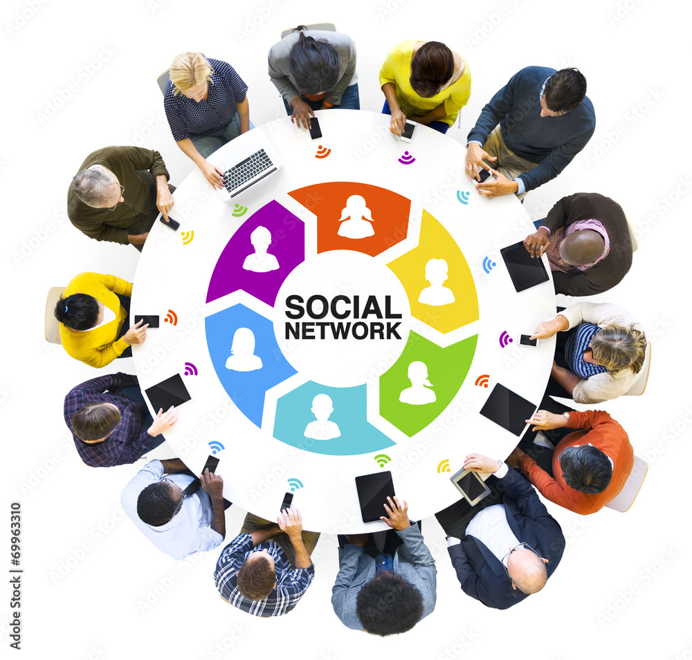 多样化的人和社交网络概念
