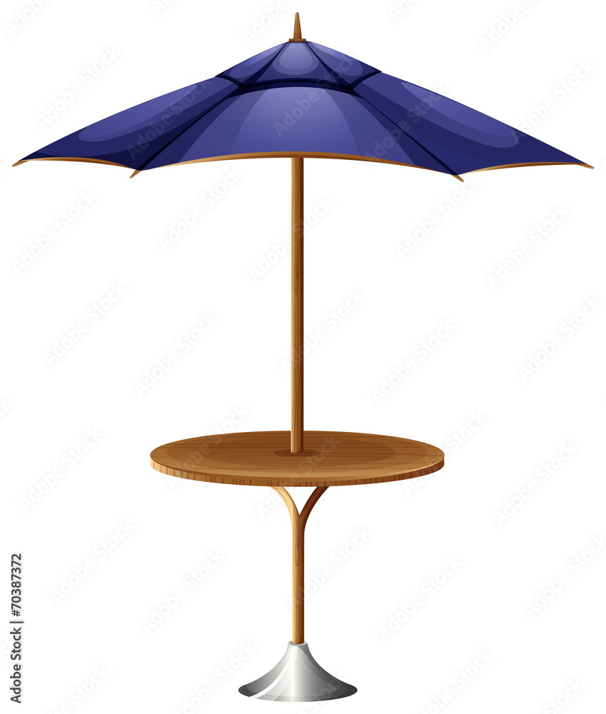 带伞的桌子