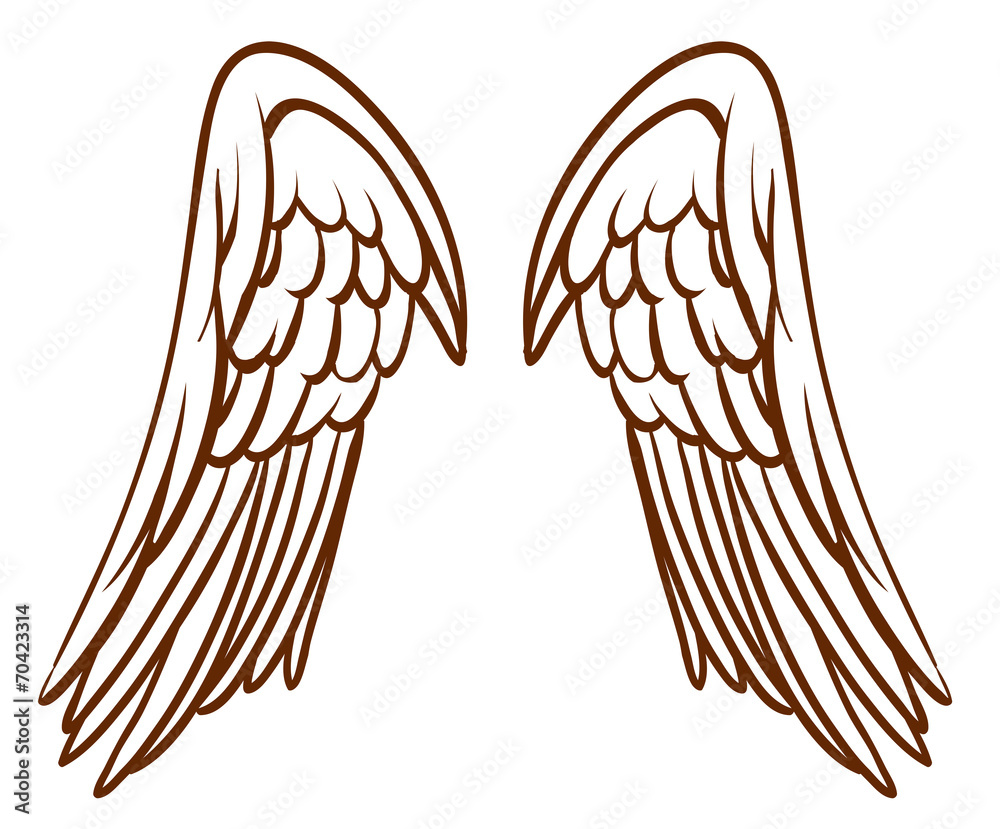 天使翅膀的简单草图