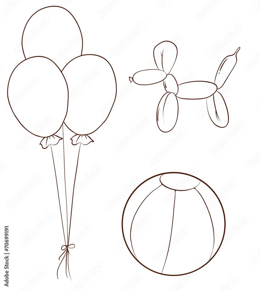 气球和球的简单草图