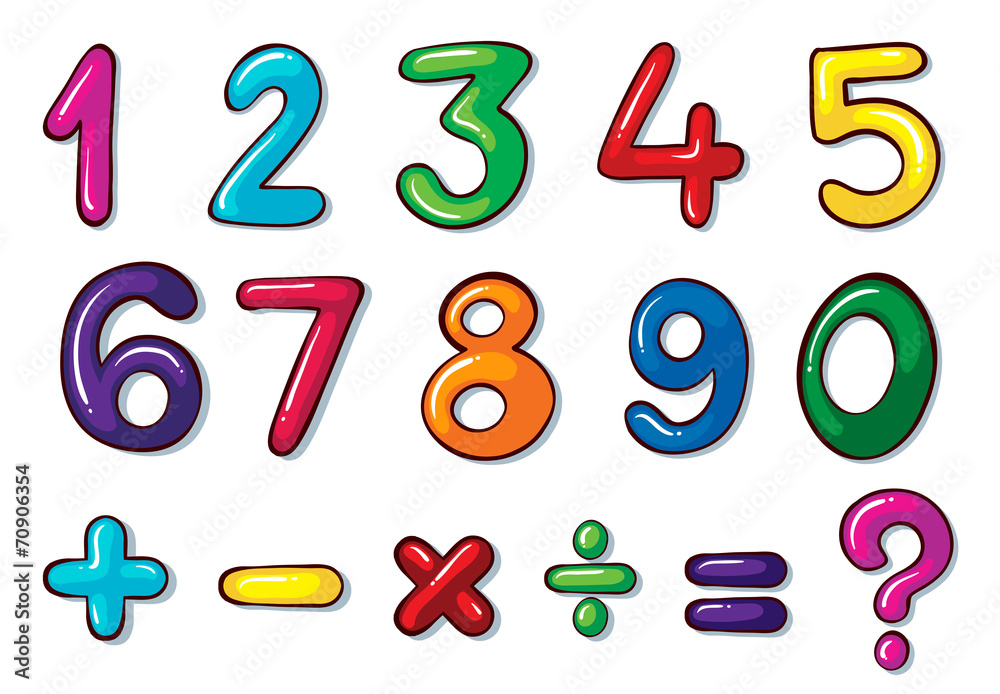 彩色数字和数学运算
