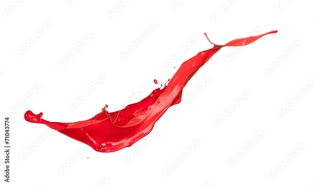 Red splash isolated on white background