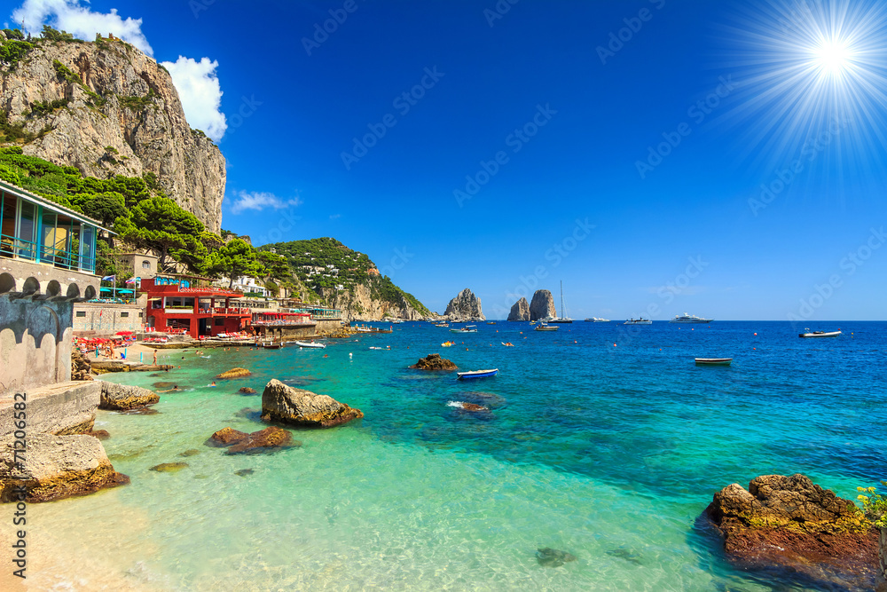 欧洲意大利卡普里岛美丽的海滩