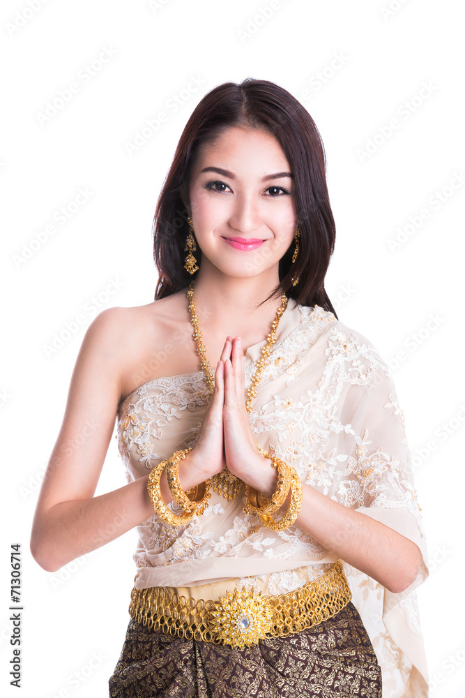 泰国女士身着复古原创泰国服装