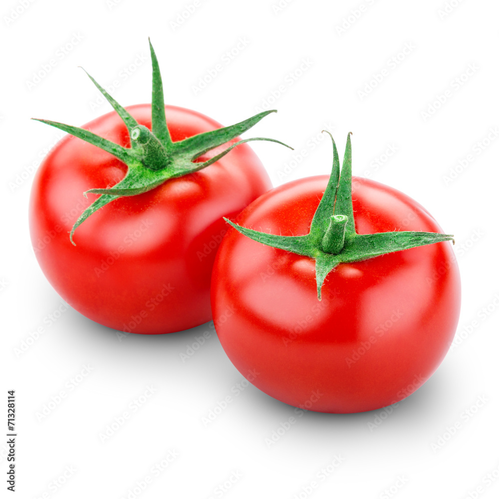 两个新鲜的西红柿