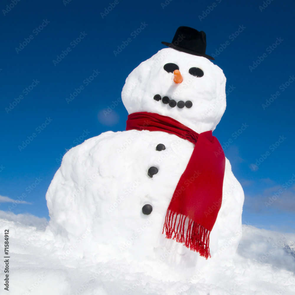戴红领巾的雪人
