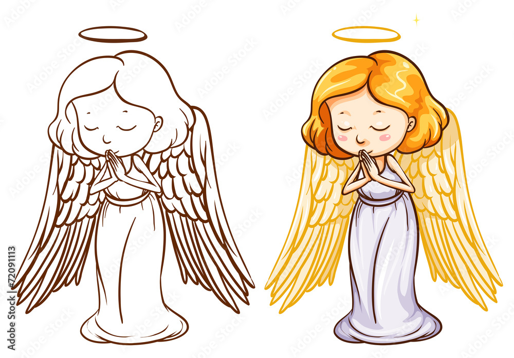两幅天使的素描