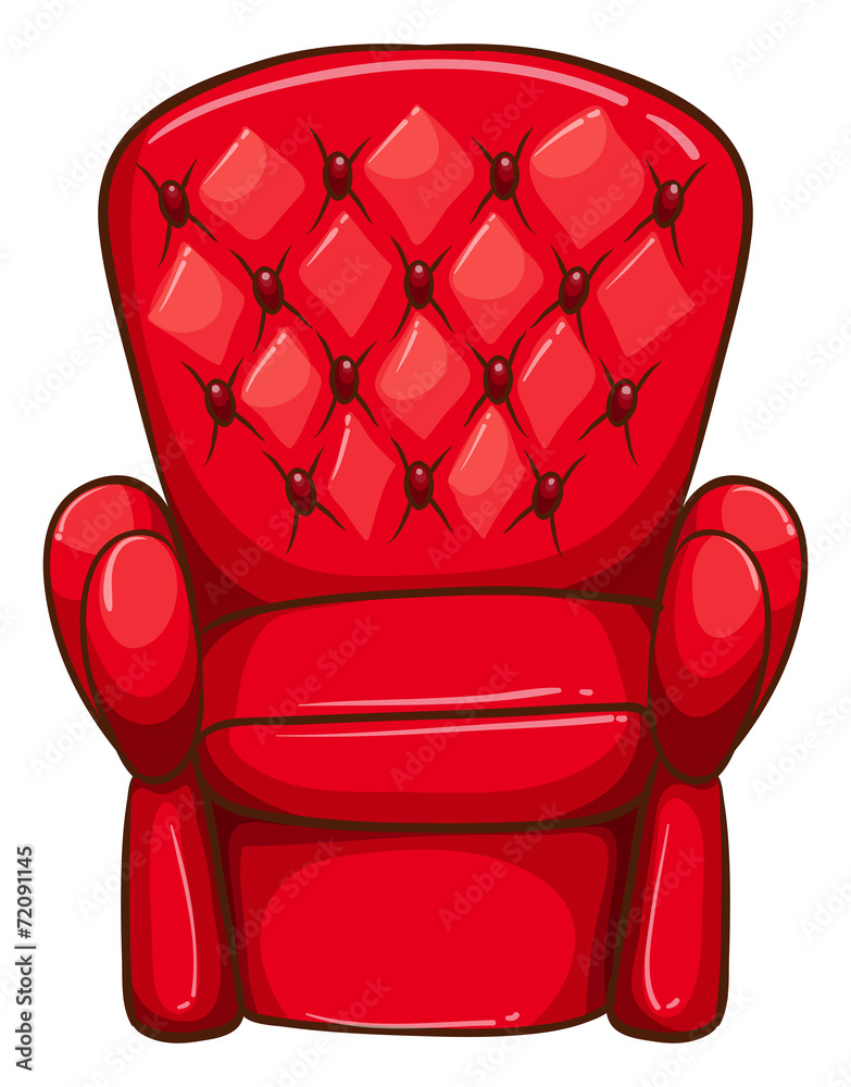 一张红色椅子的简单图纸