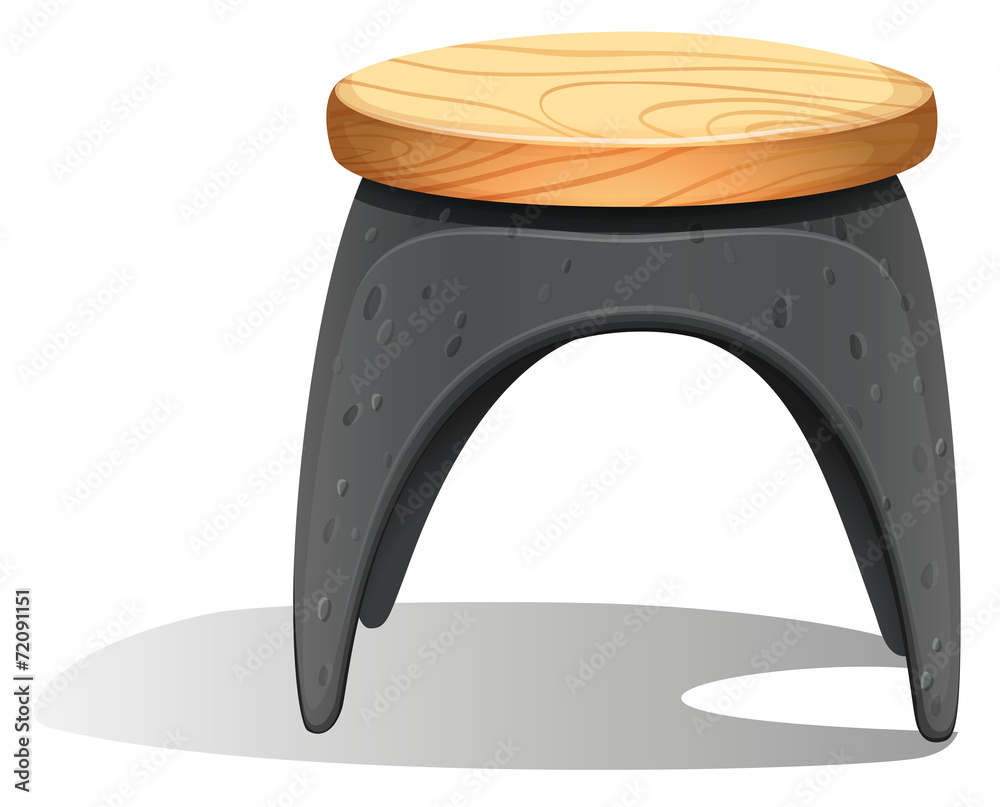 带木制座椅的塑料椅子