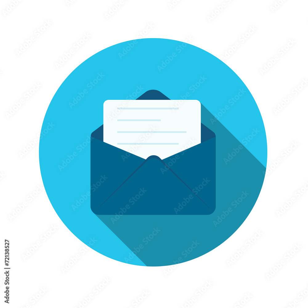 平面设计概念电子邮件发送带有Lon的图标矢量插图