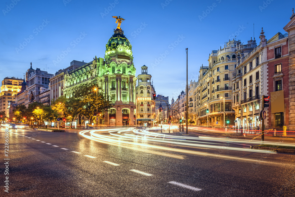 西班牙马德里Gran Via购物街城市景观