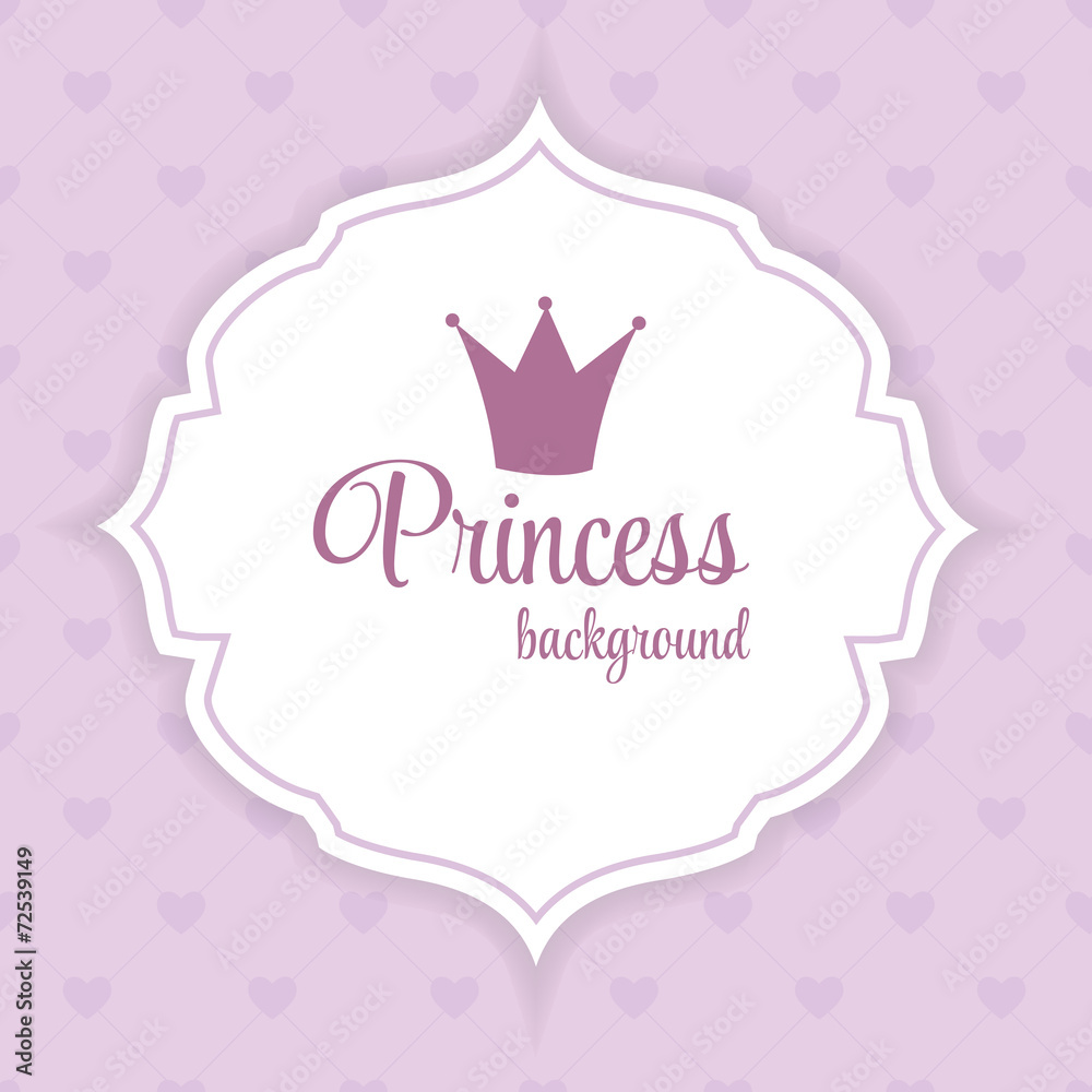 公主皇冠背景矢量插图。