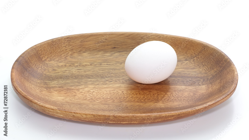 白底木盘白鸡蛋