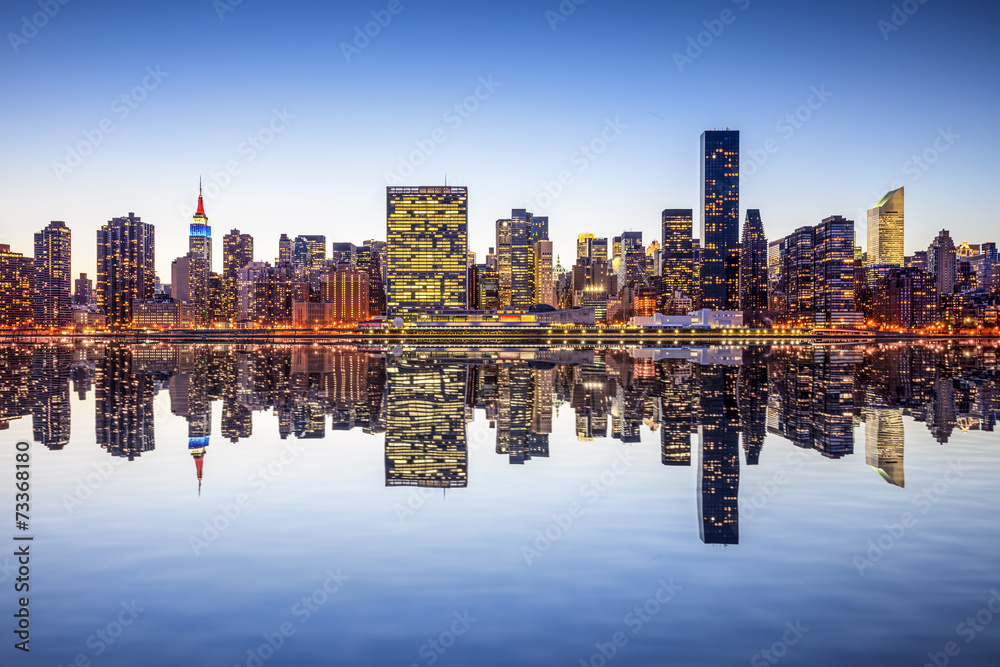 纽约市曼哈顿中城天际线景观