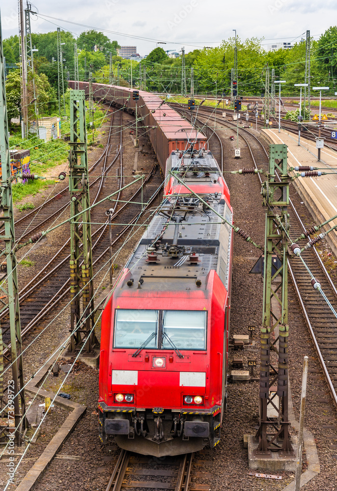 德国汉堡-上车站货运列车