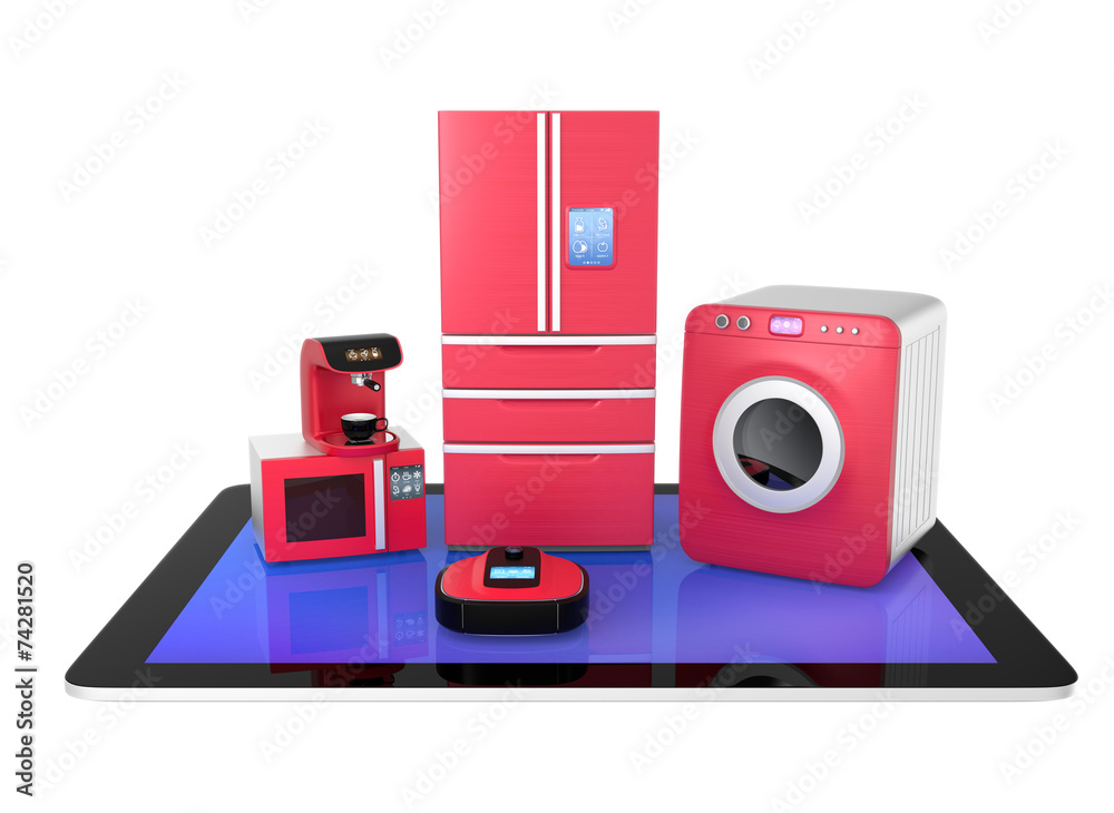 Kitchen appliances on tablet PC for IOT concept