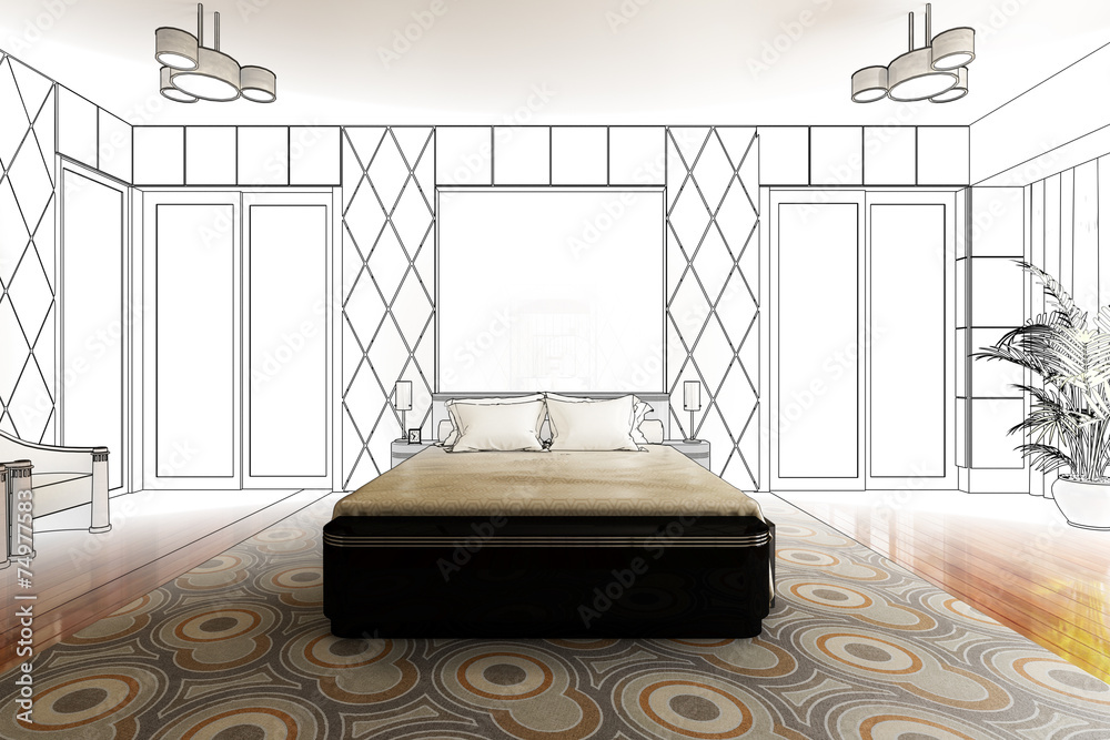 古典卧室设计（图纸）