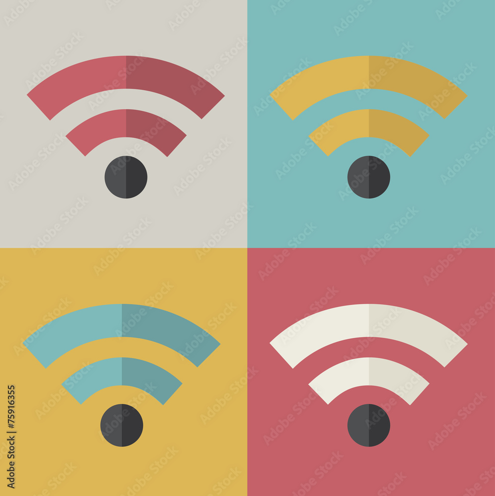 Wifi无线技术在线新网络图标矢量概念