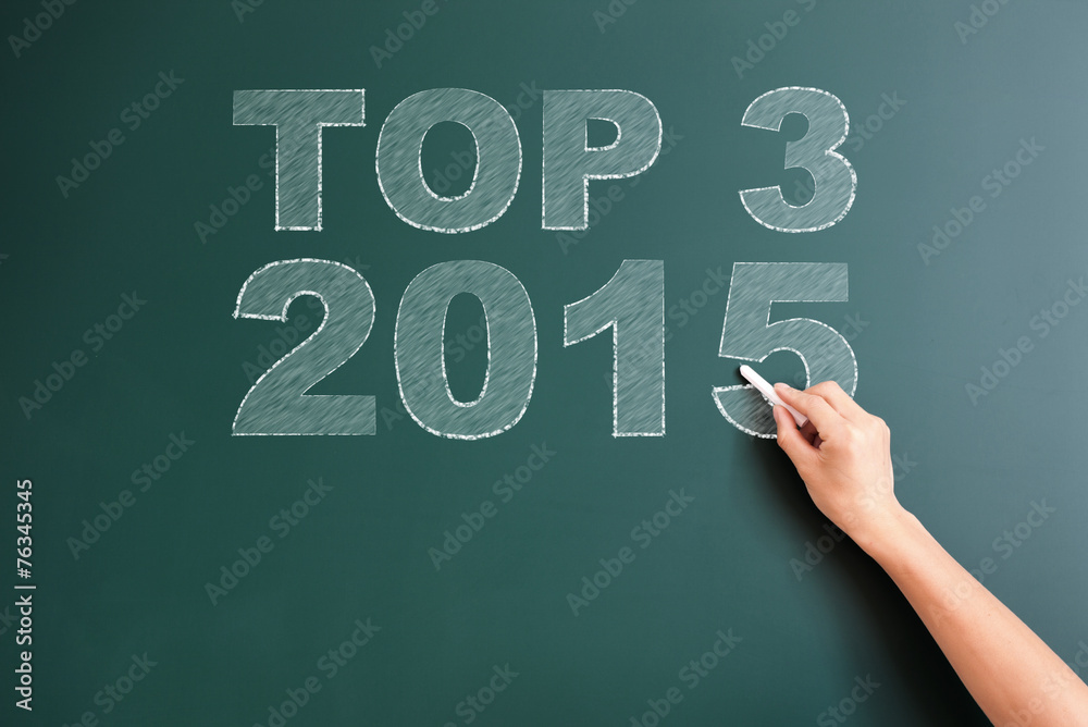 top 3 2014 written on blackboard
