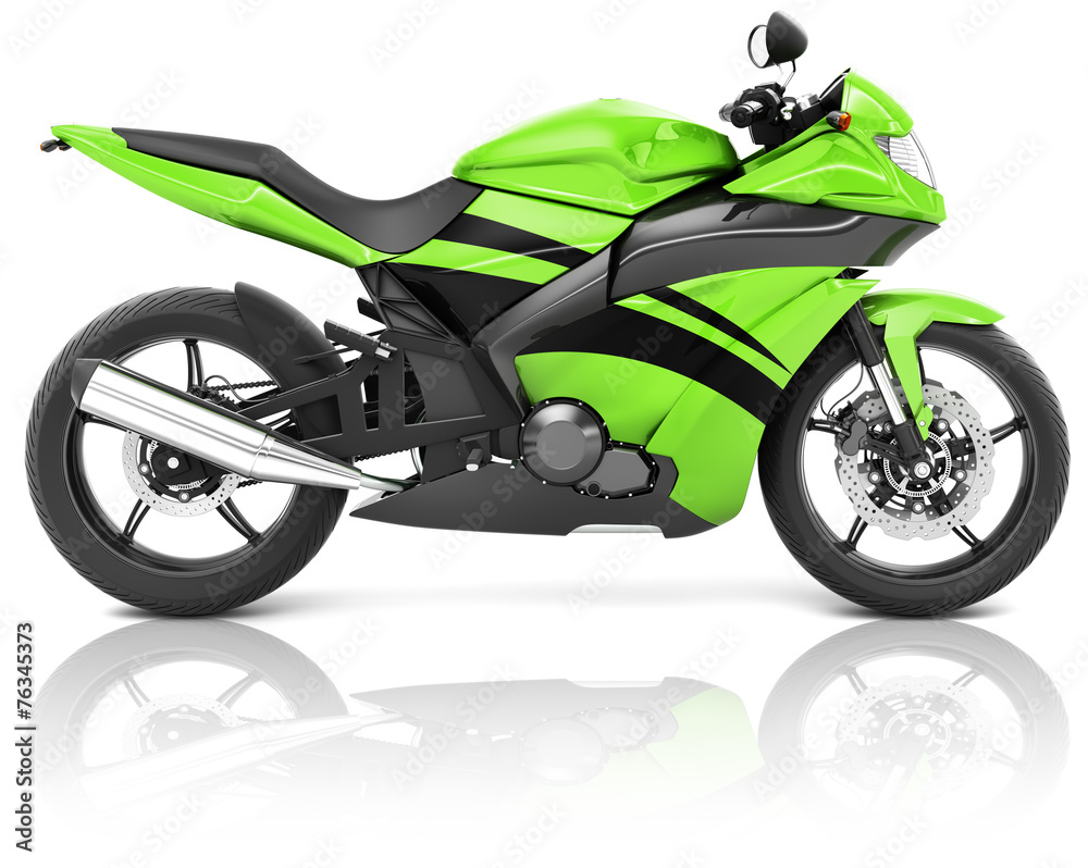 摩托车摩托车骑行骑手当代绿色概念