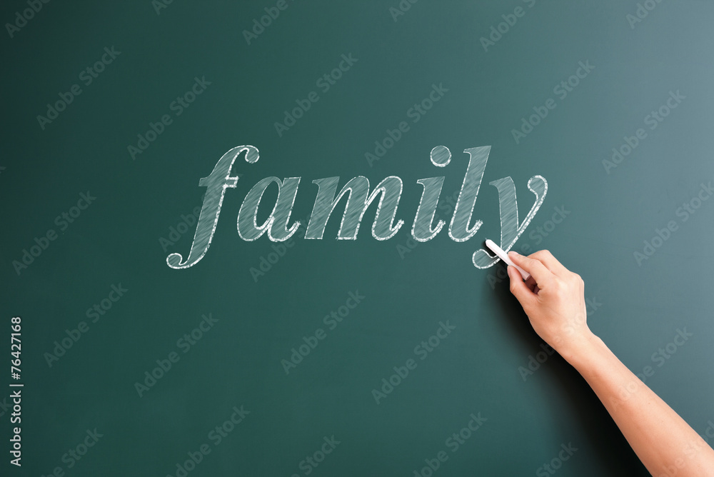 family written on blackboard