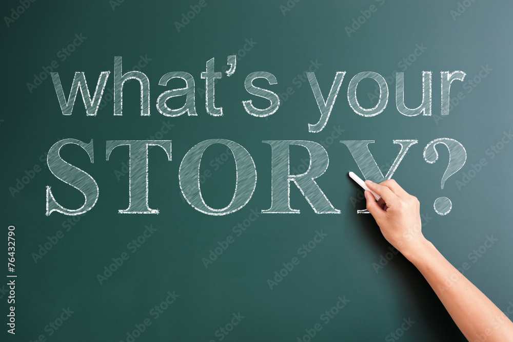 whats your story written on blackboard