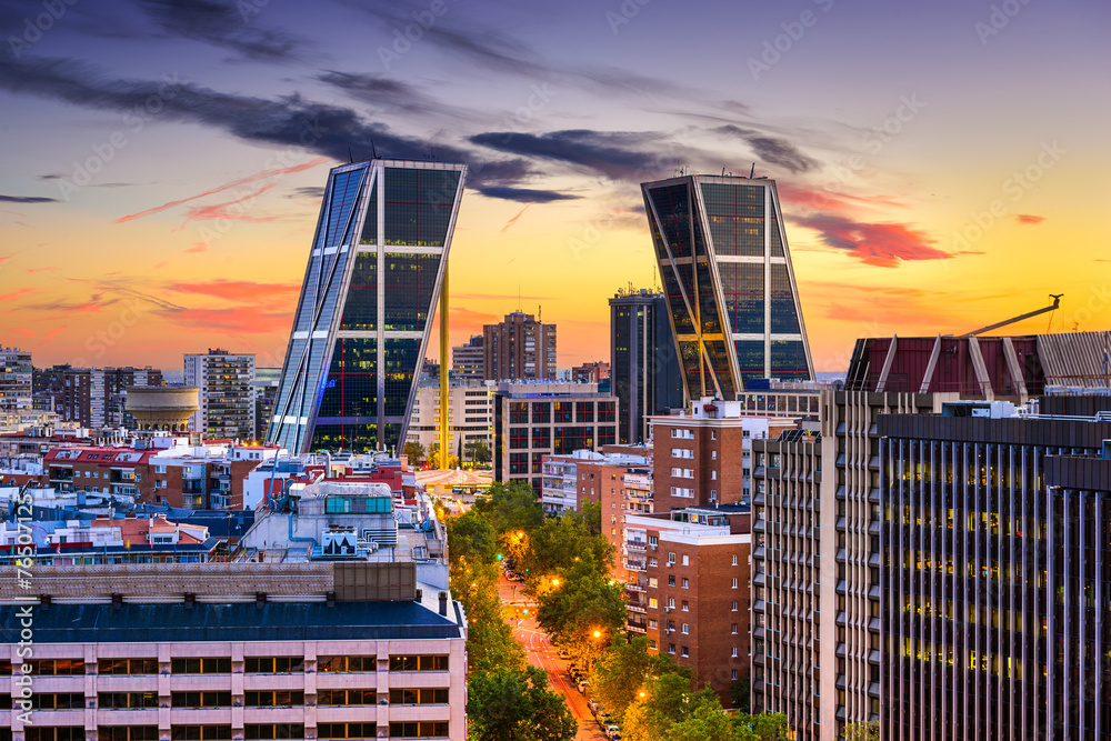 西班牙马德里金融区城市景观
