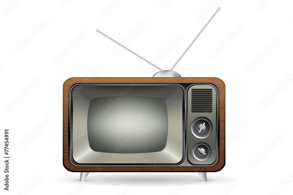 Old retro TV illustration vector isolated