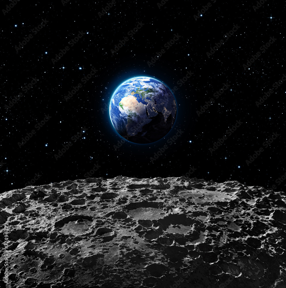 从月球表面看地球-欧洲