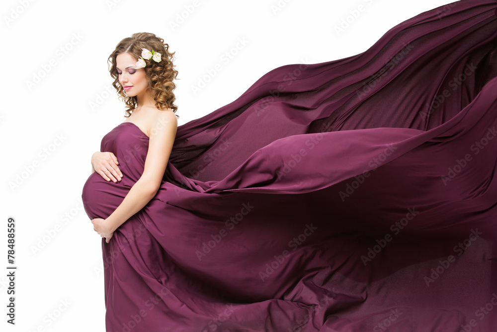 孕妇在织物中