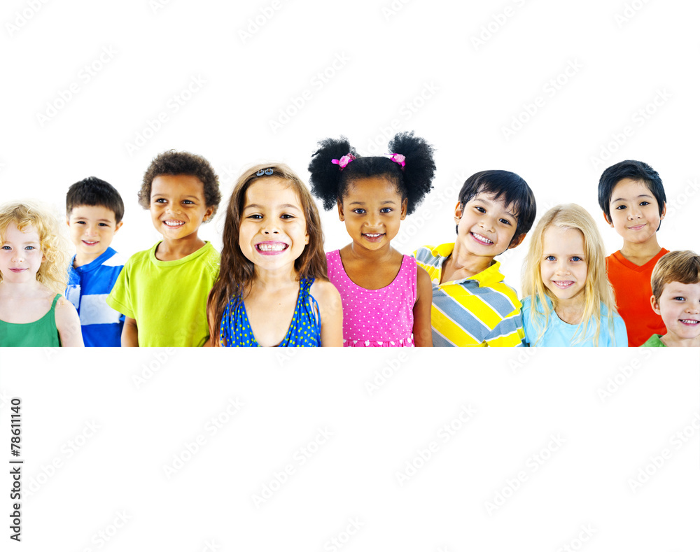 多元化儿童友谊纯真微笑理念