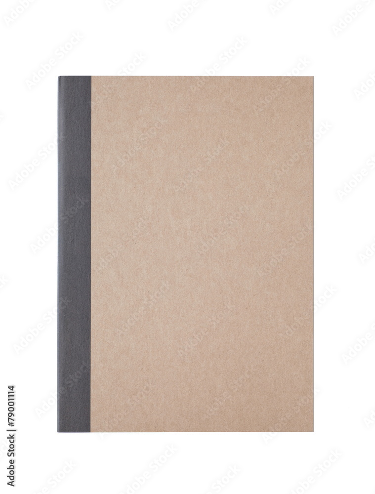 白色背景上隔离的棕色笔记本。