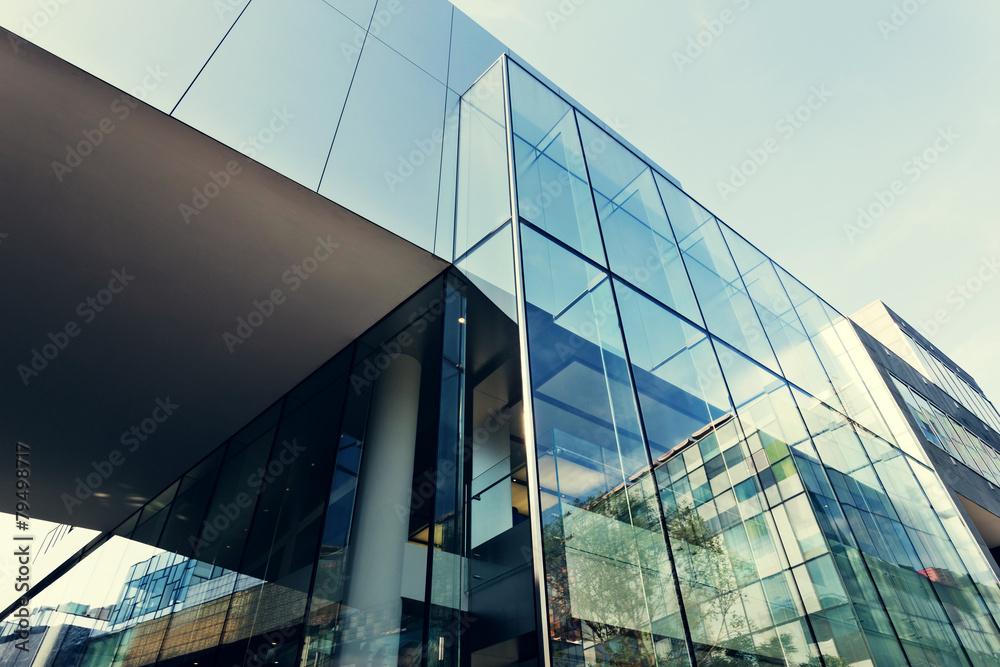 现代办公楼外墙及玻璃墙