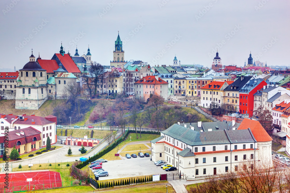 波兰卢布林古城全景。
