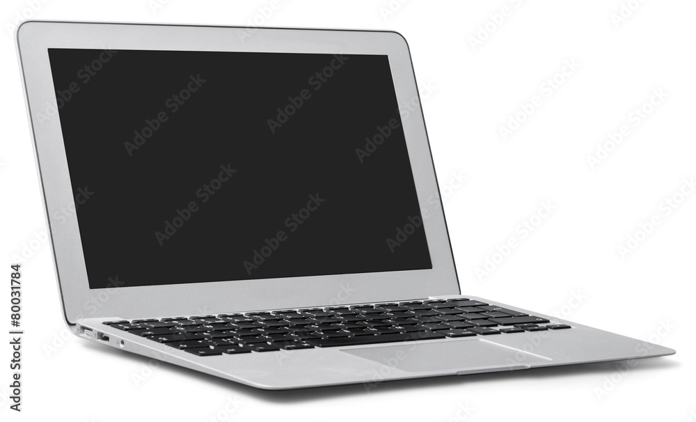 笔记本电脑。笔记本电脑隔离在白色背景上