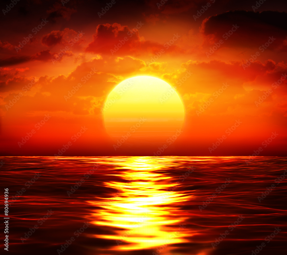 海上大日落-夏季主题
