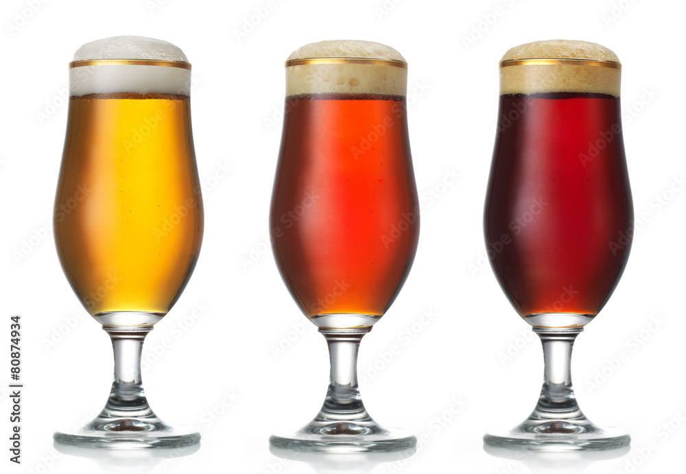 various beer glasses