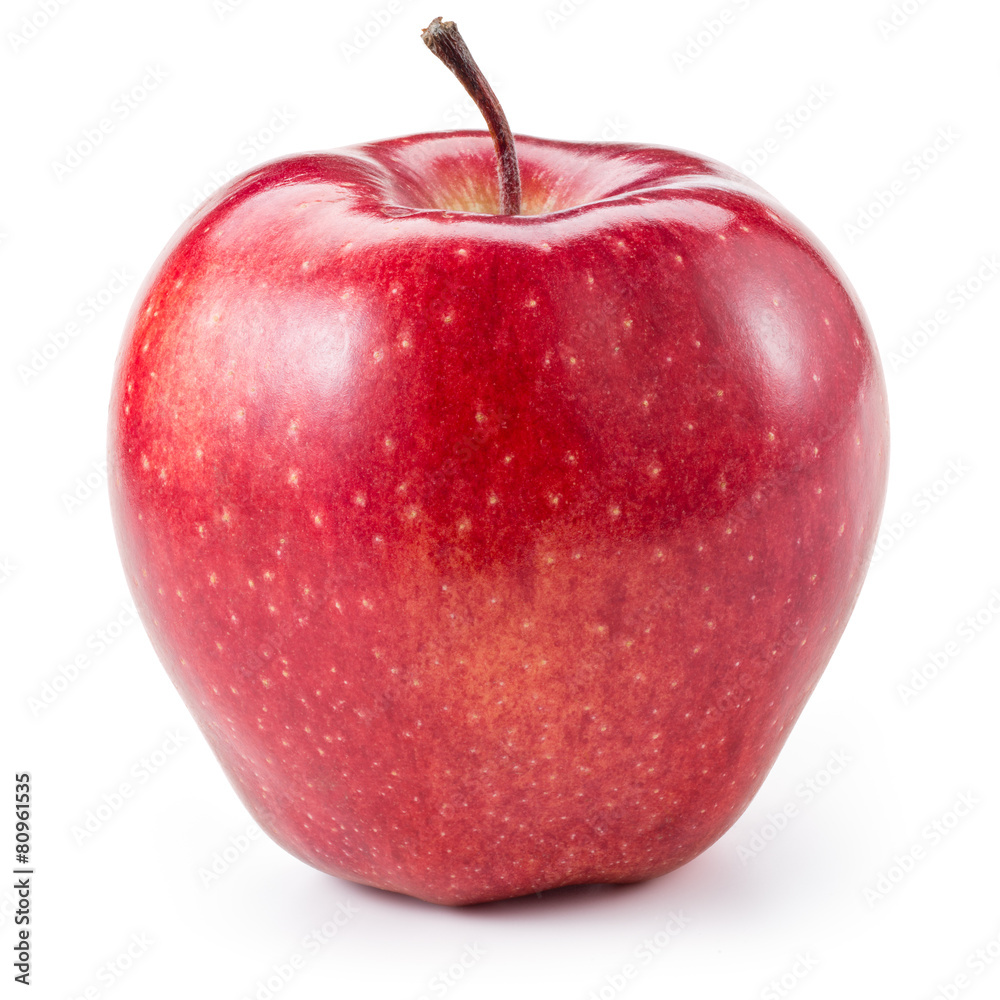 新鲜的红色苹果在白色上分离。带修剪路径