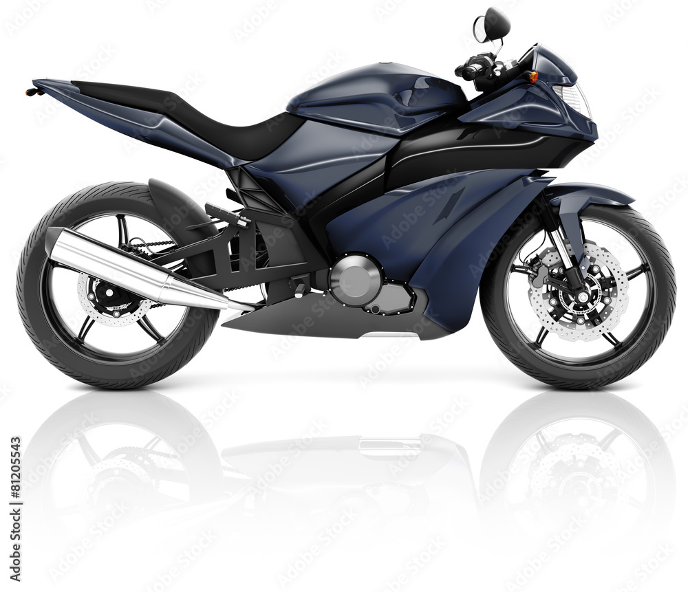 摩托车摩托车骑自行车的骑手当代蓝色概念