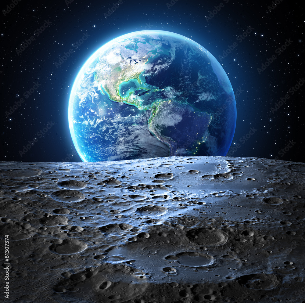 从月球表面看蓝色地球-美国