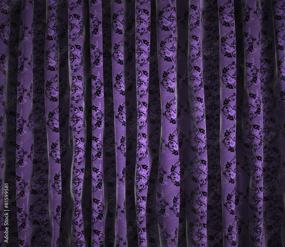 Fondo cortinas vintage con motivos florales