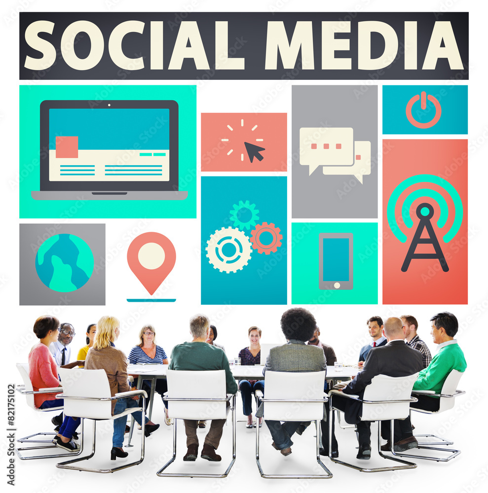 社交媒体社交网络连接媒体链接概念