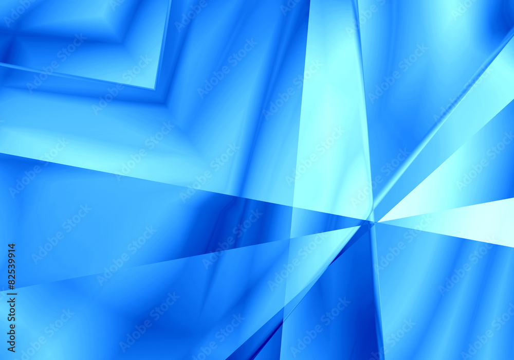 Abstract light mirror shape blue color background.
